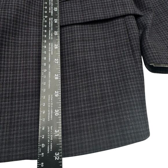 PRONTO UOMO Men's 48R Wool Blazer Suit‎ Jacket Blue Check Plaid Platinum Modern - Picture 9 of 9